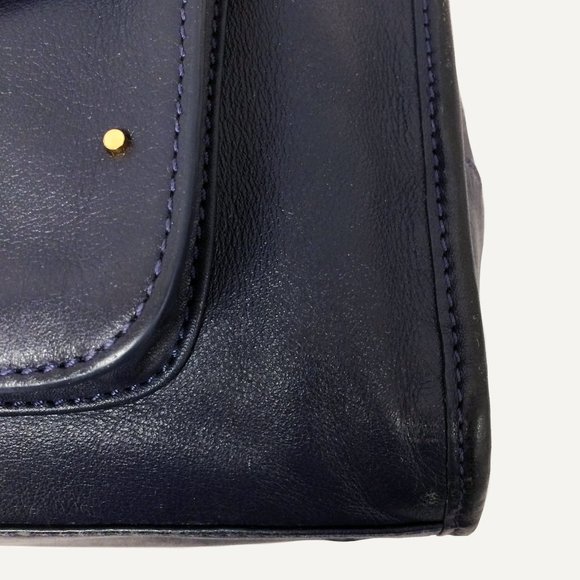 Tory Burch Priscilla Navy Blue Leather Bag - Picture 10 of 11